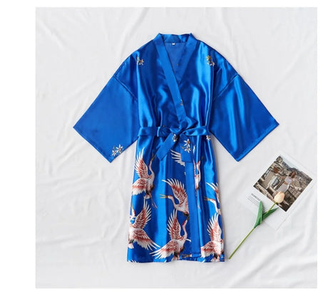 Sexy Nightwear Gown Set Women 2PC Pyjama V-Neck Pajamas Silky Sleepwear Spring Lady Sleep Suit Robe Wear Home Negligee Homewear
