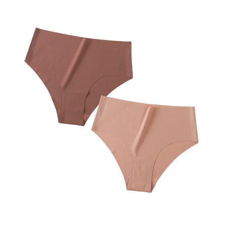 2Pcs/Set Ice Silk Panties Seamless High Waist Briefs Women Full Coverage Underwear Female Underpants No Show Sexy Lingerie XS-XL