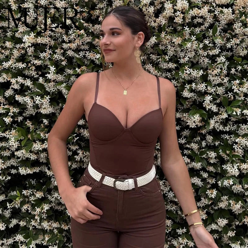 MUJER Sexy Corset Crop Top Woman Camisole Backless Short Tops for Women Sleeveless Bustier Tops Women Straps Tube Top Female