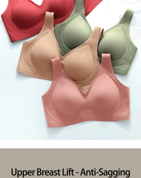 Multi-Color Solid Pattern Jelly Latex Girls' Bra Plus Size Adjustable Removable Steel Ring Everyday Spandex Marks Made