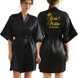 Personalized Robe for Bride Bridesmaid with Name and Date Birthday Party Gown Add Any Text Bathrobe - Customizable Gifting