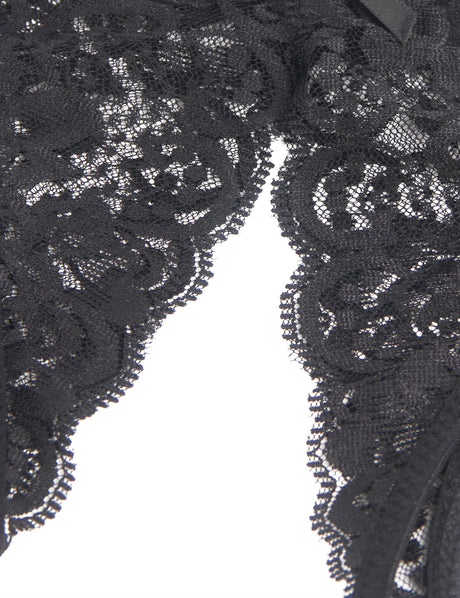Comeondear Black Thongs Sexy Panties Open Crotch Lace Bow Underwear Women Lingerie Plus Size G-strings Culotte Femme Cute Briefs