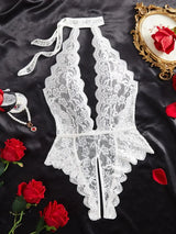 Transparent Lingeries Deep V Woman Underwear Set Backless G String Crotchless Bodysuit Push Up Bra and Panties Sets for Woman
