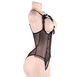 Porn Underwear Women Lace Hollow Open Bra Teddies Bodysuit Erotic Crotchless Lingerie Plus Size Costumes Sexy Deep V Bodysuits