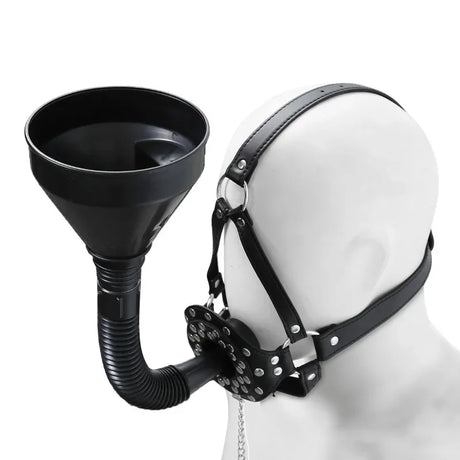 SM Harness Urinal Funnel Oral Enema Drool Mouth Plug Open Gag BDSM Penalty Mask Flirting Adults Erotic Games Gear