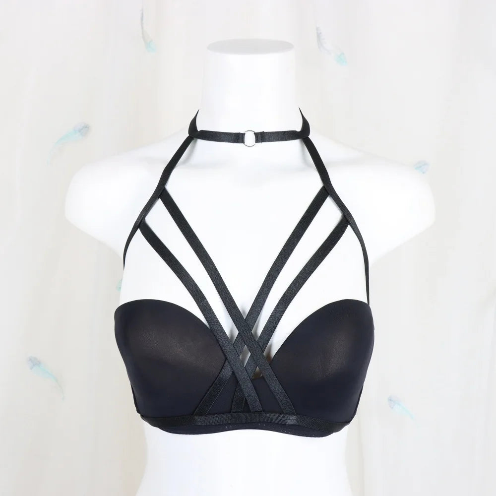 Gothic Adjustable Halter Cross Strap | Summer Beach Bikini Layering Accessory | Y2K Sweet & Edgy Festival Vibe Piece for Girls