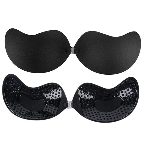 Invisible Push Up Bra for Women Backless Strapless Bra Seamless Front Closure Bralette Underwear Silicone Self-Adhesive Bra Pad