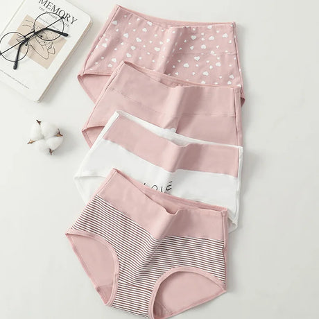 4Pcs Plus Size M-5XL Panties Women Cotton High Waist Slimming Underwear Seamless Girls Briefs Sexy Female Breathable Lingerie