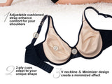 Sheroine Sexy Plus Size Minimizer Bra, Lace Underwire Non-Padded Lingerie for Women Lifting Support Comfort