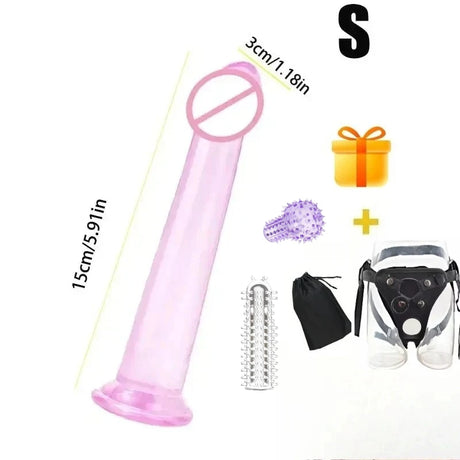 Vaginal Masturbators 4 Sizes False Penis Wearable Strapon Penis Pants Lesbian G Spot for Women Black Dildo Stimulator Strap Cat