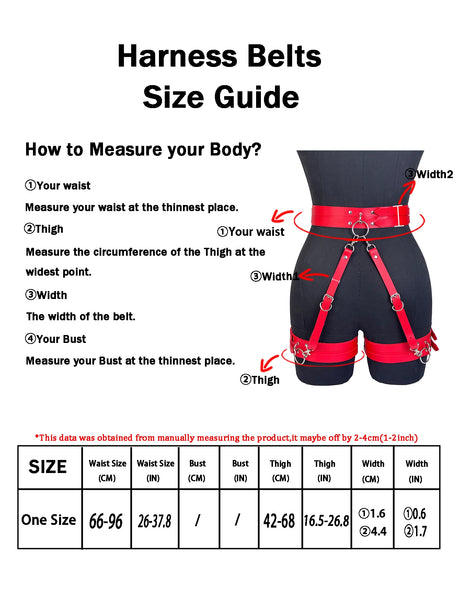 Women's Fashion PU Leather Gothic Y2K Harness Belt Leg Belt Punk Adjustable Vintage Thigh Strap for Daily Travel Wear