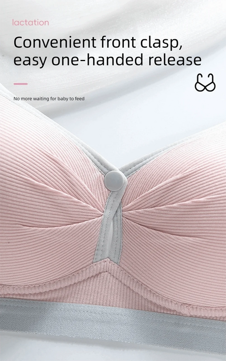 Pure Cotton Double Button Breastfeeding Bra Soft Comfortable Seamless Breathable Maternity Bra Anti Sagging No Underwire