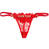 Sexy Customized Name Lace Thong Panties for Women Adjustable Underwear Detachable DIY Letter Personality Valentine's Day Gift