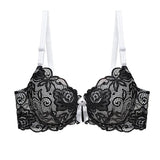 Sexy Lace Push Up Bra for Women - Underwire Demi Cup Lingerie - Comfortable Wireless T-Shirt Bras Ultra Thin Breathable Support