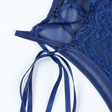 Women's Fishnet Bodystocking One-Piece Lace Teddy Underwear Erotic Open-Crotch Lingerie for Couple Role Play