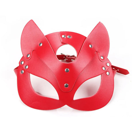 Full Face Mask PU Leather Cat with Binding Straps Set for Couple Sexy Head Cover Product Interest