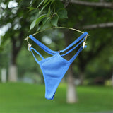1PCS Women Sexy Cotton Panties Two Belts Hollow Out G-String Thongs Breathable Underwear for Female Solid Color Lingerie S-XL