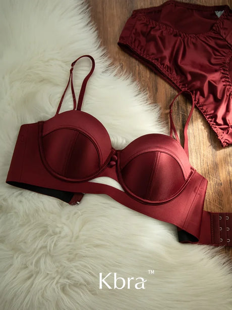 Japanese Anime Set Victoria's Style Half Cup Minimiser & Knickers | Push Up for Small Chest Retro sensual Lingerie Bride Gift
