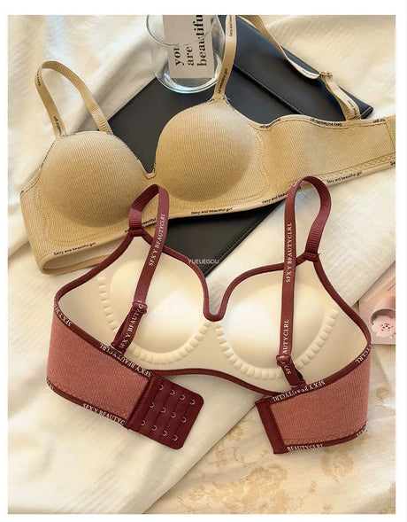 8cm Extreme Push Up Bra for Small Chest AA-A-B Cup Ultra Thick Padding Wireless Bra for Max Lift Deep Plunge Seamless Lingerie