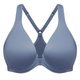 MELENECA Women's Racerback Full Coverage Front Closure Bras Plunge Unlined Seamless Underwire Bra