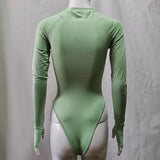 Women Sexy Long Sleeve Bodysuit Club Top goth clothing Mock Neck solid costume streetwear Party Body Outfit High Waist jumpsuit