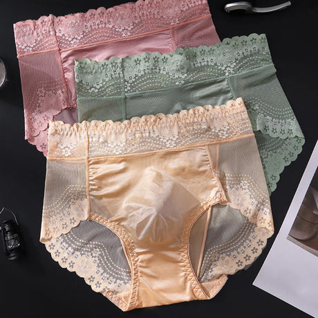 1pc Men Lace Thin Seamless Ice Silk Briefs 3D Bulge Pouch Low Waist Pantie Breathable High Elastic Soft Underwear