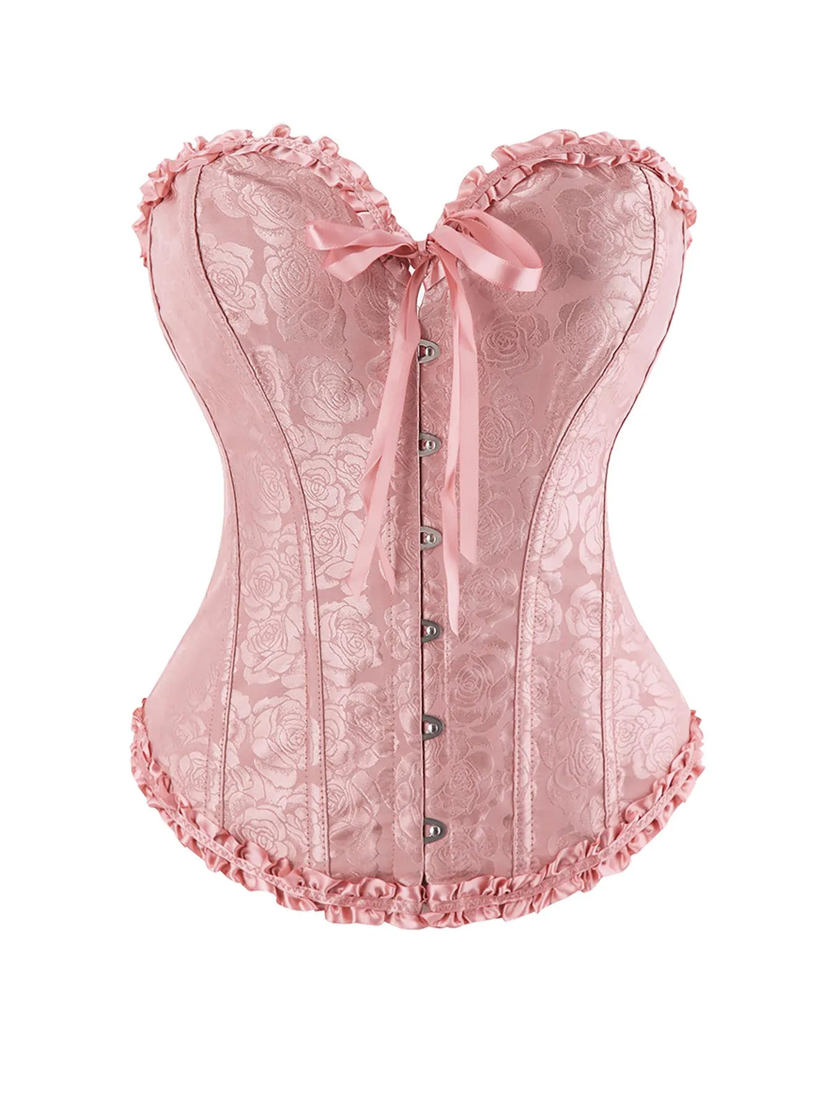 Women Bustier Corset Victorian Gothic Jacquard Front Busk Waist Cincher Halloween Party Wear