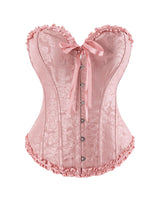 Women Bustier Corset Victorian Gothic Jacquard Front Busk Waist Cincher Halloween Party Wear
