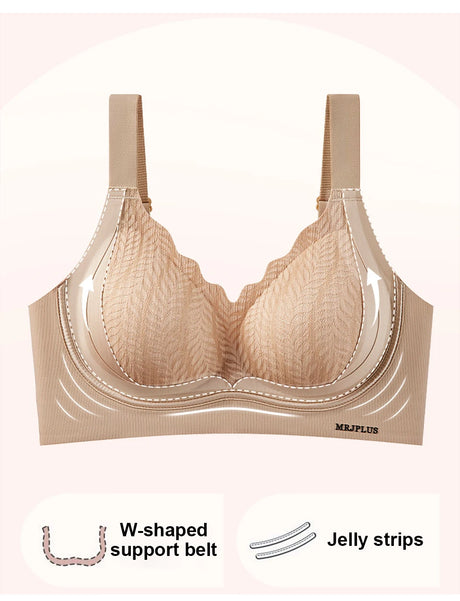 FallSweet Plus Size Lift Up Bra for Women Wireless Brassiere Anti Sagging Side Support Fixed Cup Big Bust Minimizer Bras M-3XL