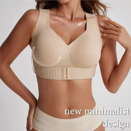 Women's Posture Correction Bras Seamless Wireless Push Up Bralette with Cross Back Support Female Lingerie