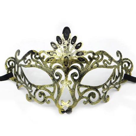 1PC Masquerade Mask Vintage Prince Mask Black Antique Copper Half Face Mask Plastic Retro Crown Masks Women Party Decoration