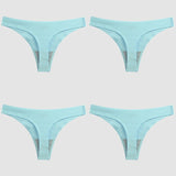 WarmSteps 4PCS/Set Sexy Women Panties Silk Satin Female Thongs Lingerie Soft Cozy Underwear Hot G-Strings Seamless Sports T-Back