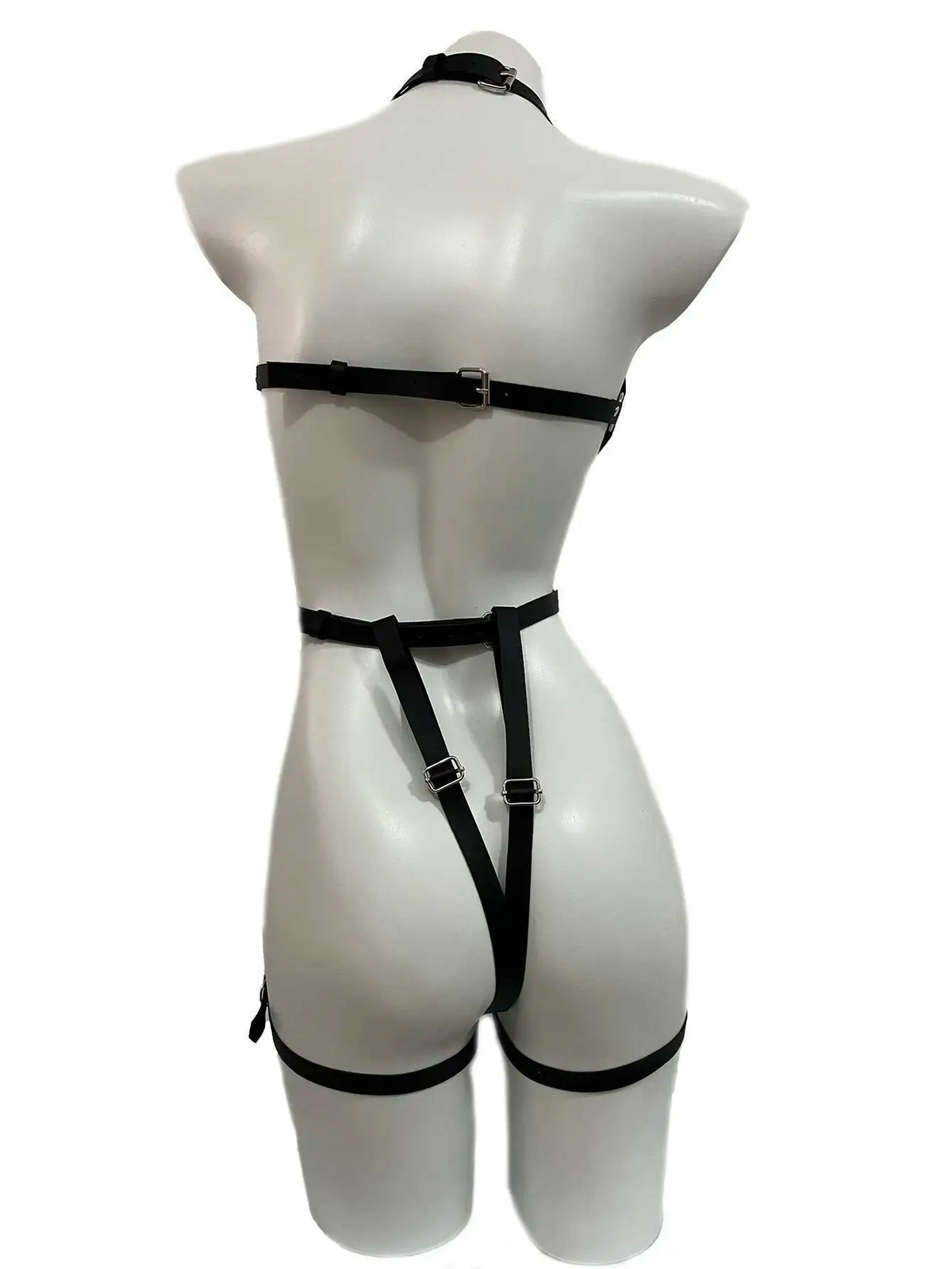 Women Sexy Harness Bondage Leather Lingerie Bdsm Bra Suspenders Leg Harness Goth Clothing Fetish Rave Garter Stocking 68YV