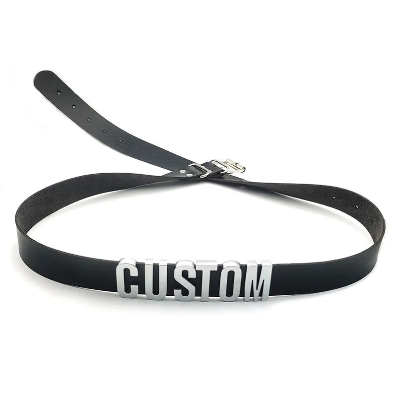 Sexy Punk Leather Customized Letters Belt Belly Chains Personalized Name Buckle Waistband Body Jewelry Cosplay Party Gift