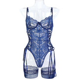 Women's Fishnet Bodystocking One-Piece Lace Teddy Underwear Erotic Open-Crotch Lingerie for Couple Role Play
