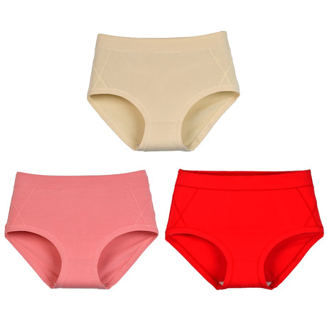 3Pcs Women's Cotton High Waist Panties Underwear Female Large Intimate Lingerie Briefs Woman Underpants Panty Panti New 2025