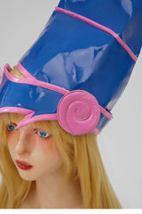 Anime Dark Magician Girl Mana Cosplay Costume Women Sexy Leather Bodysuit Hat Suit Bunny Girl Uniform Halloween Carnival Clothes