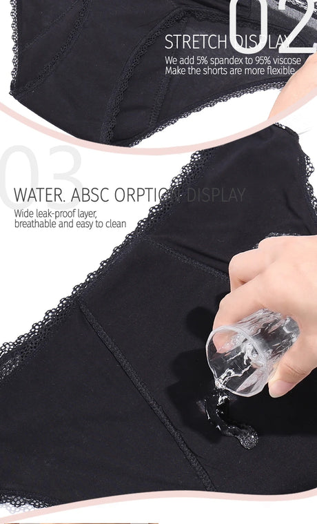 Bamboo Comfortable women's period panties 4 layer leak-proof absorbent menstrual period underwear postpartum incontinence briefs