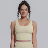 Women Summer Yoga Bra Underwear Shockproof Bra Sports Running Beautiful Back V Shaped Fitness Yoga Tank Top Bra with Chest Pad ﻿
