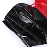 Black Shiny PVC Bustier Faux Leather Corset Crop Top Body Shaper Women Sexy Corselet Vest Plus Size