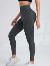 Women Seamless Gym High Waist Yoga Pants Hip Lifting Outdoor Sports Tight Waist Letter Sand Washed Pants Exercise Yoga Leggings