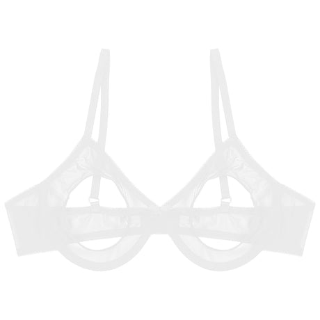 Women's Sheer Mesh Hollow Out Open Nipples Underwired Bra Tops  Push Up Unlined Bralette Bra Sexy Brassiere Balconette Underwear