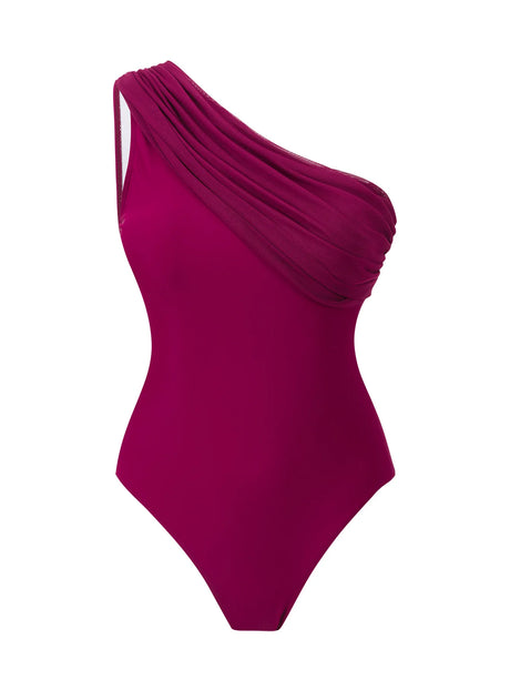 Vintage Purple Long Skirts Swimwear Sets Women One Shoulder Slim Holiday One Piece Swimsuit 2026 Beach Bathing Suit Monokini