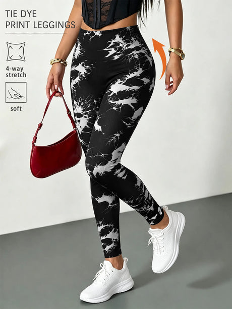 Super Soft High Waisted Tie Dye Leggings for Women Yoga Running Gym No See Through Workout Athletic Tights Gym Fitness