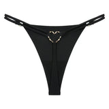 Women’S Low Rise Thong Sexy Panties Double Love Buckle Strap G-String Sports Thongs Breathable Underpants for Fine Womens Белье