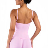 HISTELLO Impact Scoop Neck Top Women Seamless Yoga Tank Top Thin Strap Open Back High Stretch Slim Fit Gym Workout Fitness Wear