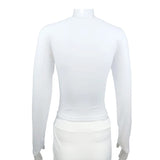 Long Sleeve T-shirt Slim Tops Sexy Woman Clothing Square-Cut Collar Close-fitting Tee Shirt Street Wear Fall 2025 New 2523