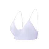 V Neck Seamless Triangle Cup Bra Camisole Underwear Wrapped Chest Women S M L Breathable Gather Up Sports Fitness Yoga Casual