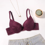 Beauwear 75 80 85 B C Cup Women's 3/4 Cup Plunge Bras Sexy Lace Solid Color Thin Mold Cup Bra Unlined Underwire Bralette 