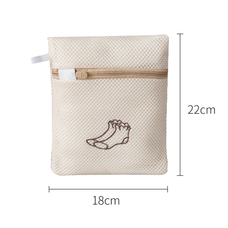 Laundry Bag Sets For Washing Machines Embroidery Fine Mesh Underwear Organizer Basket Clothes Cleaning Protect Anti-deformation